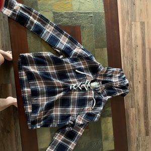 garage cropped plaid hoodie